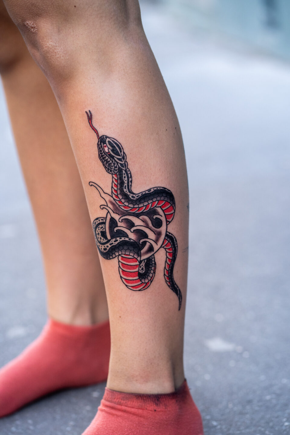 Flash tattoo serpent réalisé par Lapivouane