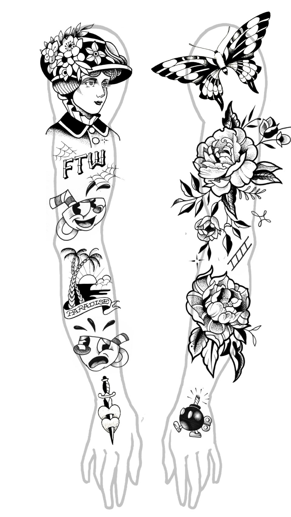 proposition placement Veenom bras flash tattoo