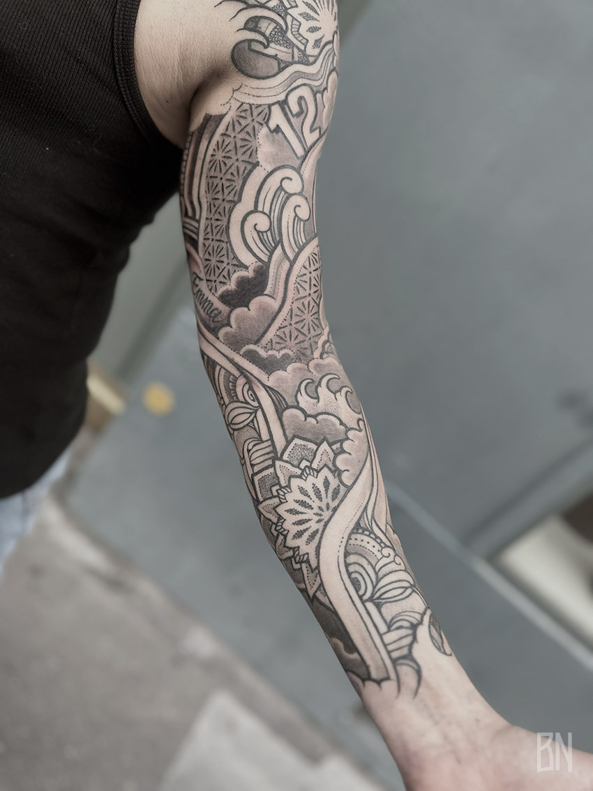 jeykill tattoo sleeve ornemental