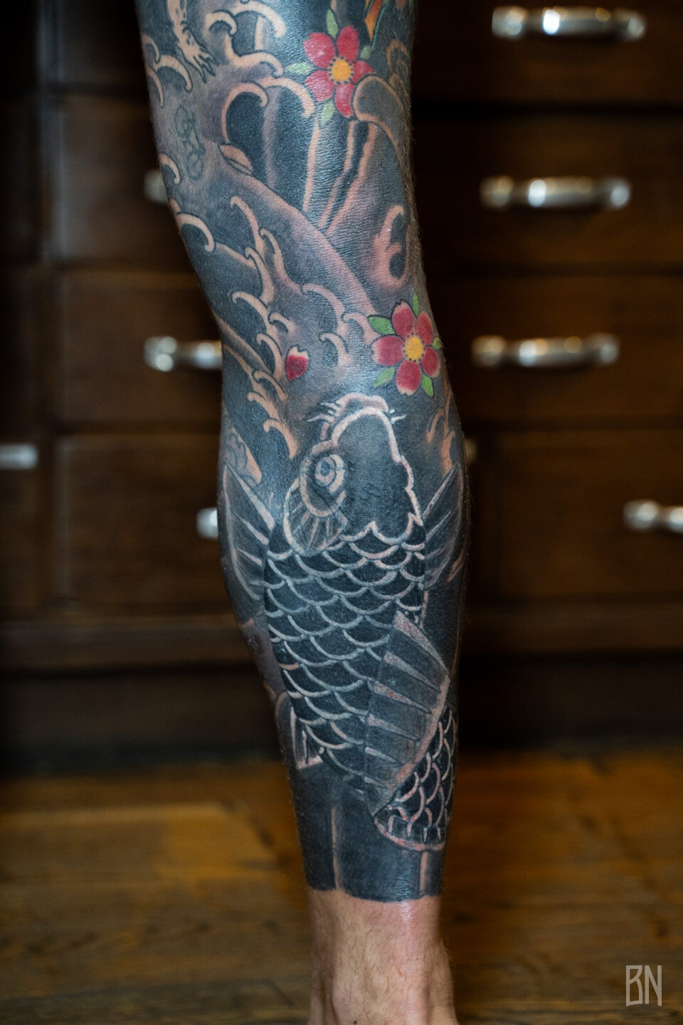 leg sleeve ondori japonais irezumi cover