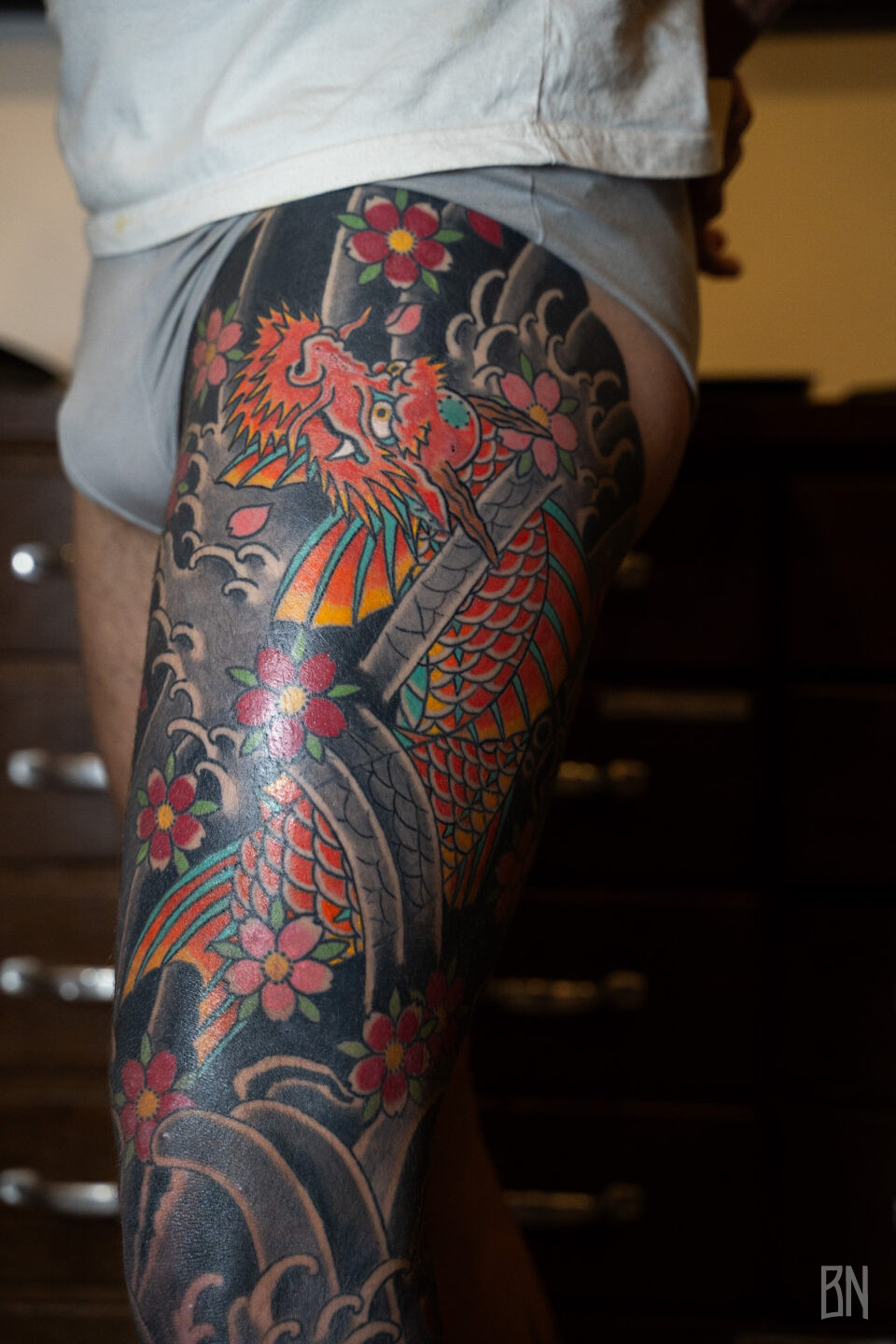 leg sleeve ondori japonais irezumi cover